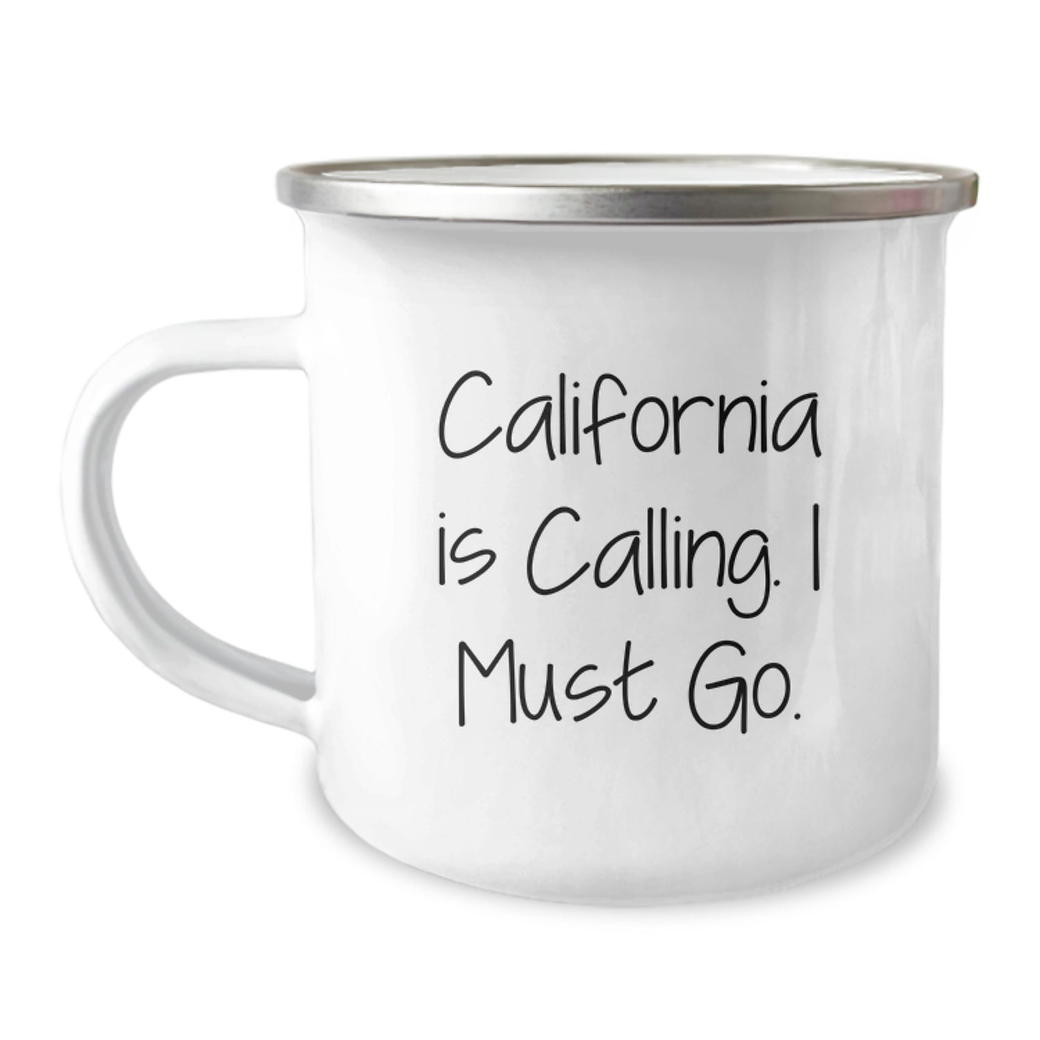 California Adventure Camping Mug, Funny Quote 'California Is Calling. I Must Go.' Gifts for Friends from Men, Unique Christmas Unique Gifts for California Lovers - Image 1