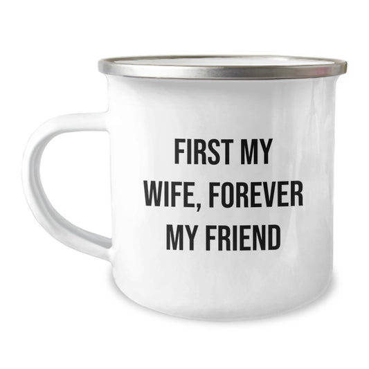 Funny Wife Gifts from Men for Wife Camping Mug First My Wife Forever My Friend Christmas Unique - Image 1