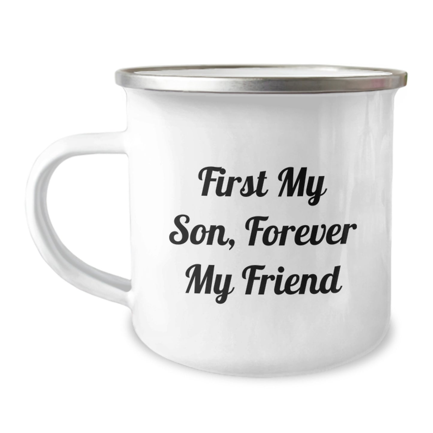 Funny Son Gifts, 'First My Son, Forever My Friend' Camping Mug for Men, Unique Graduation Gifts from Family - Image 1