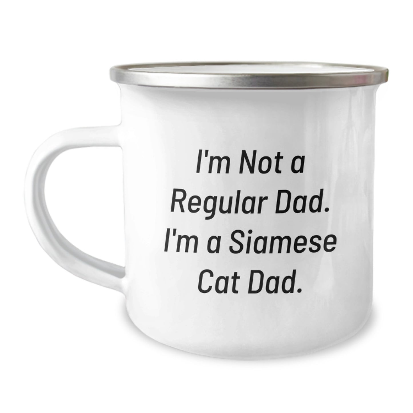 Siamese Cat Dad Gifts from Men, Camping Mug for Graduation Unique Gifts, 'I'm Not A Regular Dad. I'm A Siamese Cat Dad.' Funny Mugs for Siamese Cat Lovers - Image 1