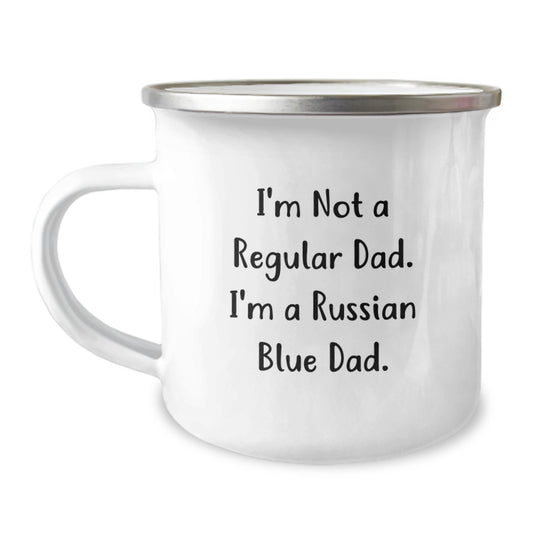 Funny Russian Blue Cat Dad Gifts from Family for Russian Blue Cat Lovers' Graduation Unique Gifts - Camping Mug - Image 1
