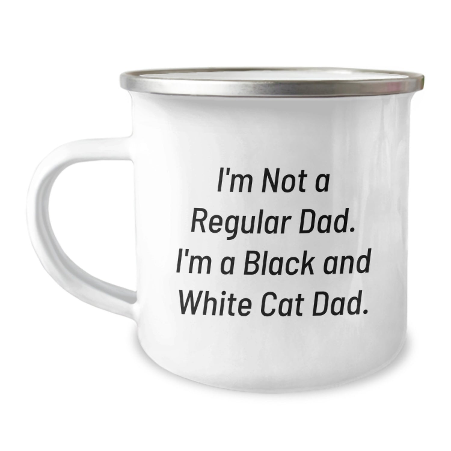 Black and White Cat Dad Gifts, Funny Camping Mug for Graduation, 'I'm Not A Regular Dad. I'm A Black And White Cat Dad.' - Gifts from Family to Friends - Image 1