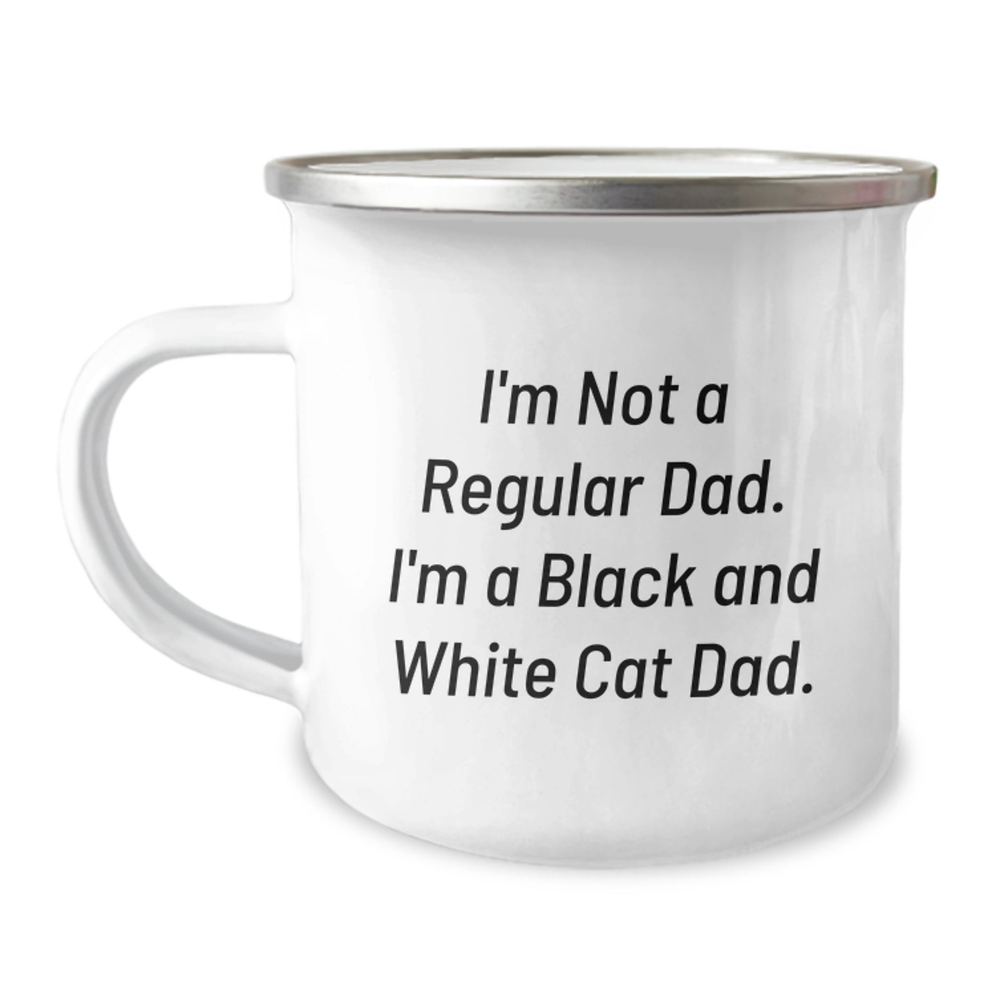 Black and White Cat Dad Gifts, Funny Camping Mug for Graduation, 'I'm Not A Regular Dad. I'm A Black And White Cat Dad.' - Gifts from Family to Friends - Image 1