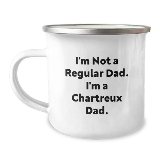 Chartreux Cat Dad Gifts, Funny Camping Mug for Men Graduation, 'I'm Not A Regular Dad. I'm A Chartreux Dad.' - Image 1