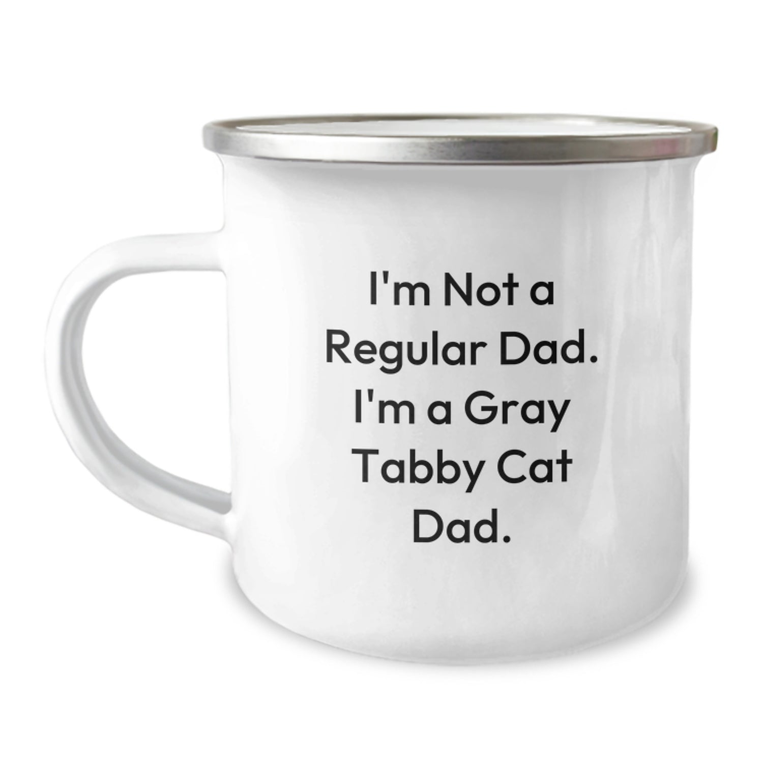 Funny Gray Tabby Cat Dad Gifts, Camping Mug for Men, Unique Christmas Unique Gifts from Dad to Family, I'm Not A Regular Dad Mug - Image 1