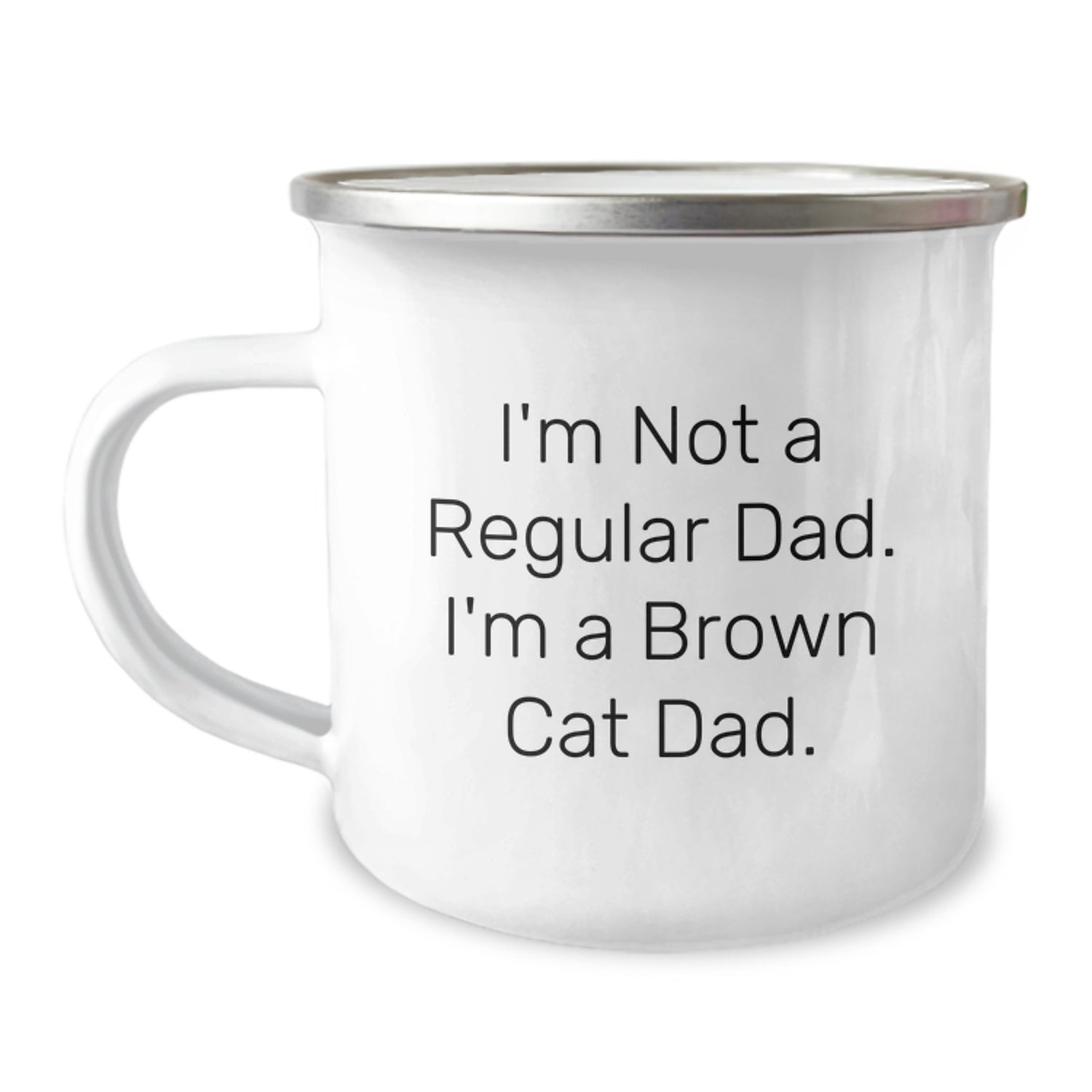 Brown Cat Dad Gift, Funny Camping Mug, Christmas Unique Gifts from Men to Brown Cat Lover - Image 1