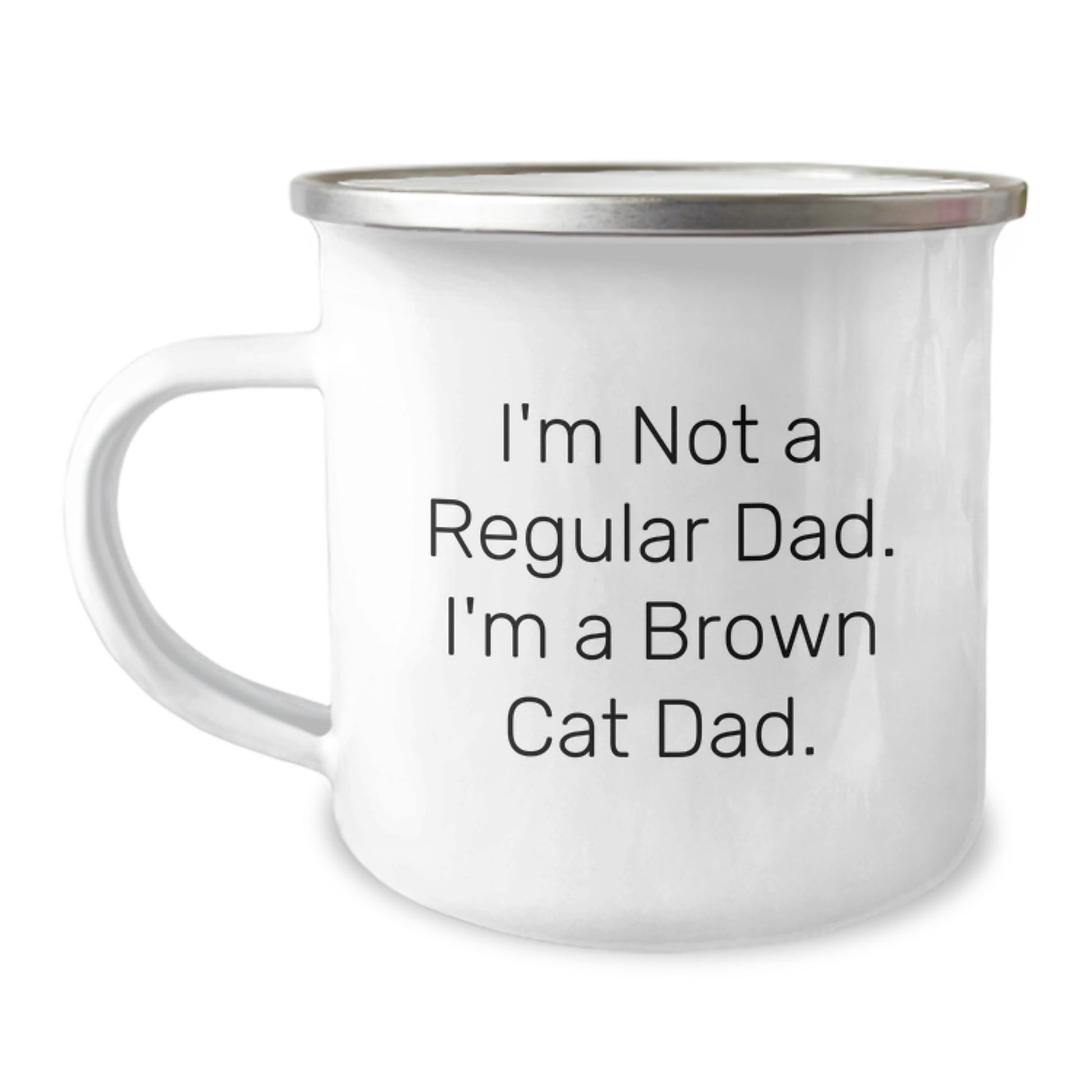 Brown Cat Dad Gift, Funny Camping Mug, Christmas Unique Gifts from Men to Brown Cat Lover - Image 1