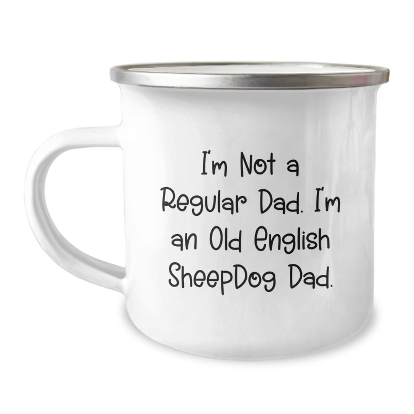 Funny Old English SheepDog Dad Gifts for Men Camping Mug, Birthday Unique Presents from Family - Image 1