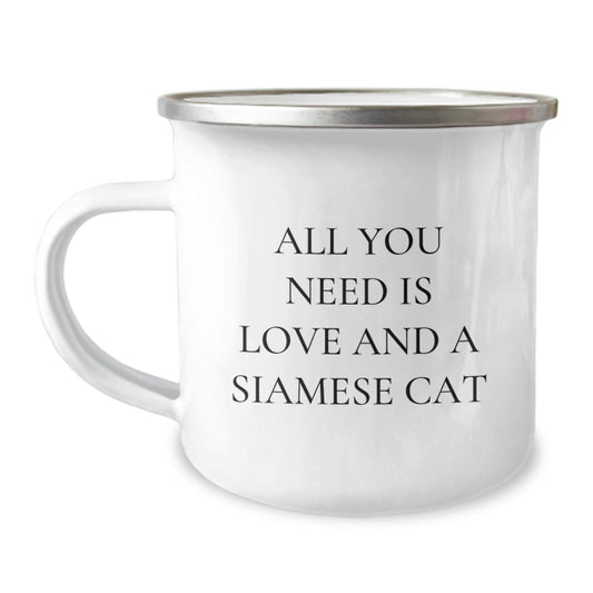Funny Siamese Cat Lover Camping Mug, Gifts for Men, Women, Friends, Family, Unique Christmas Unique Gifts from Friends, Family to Siamese Cat Enthusiasts - Image 1