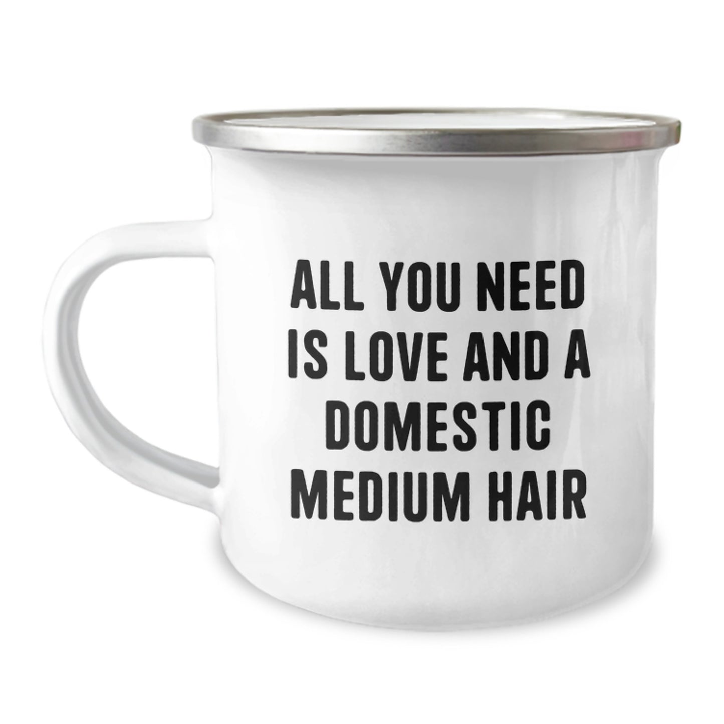 Funny Domestic Medium Hair Cat Camping Mug Gifts from Friends or Family for Christmas Unique Presents - Image 1