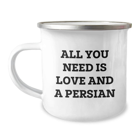 Funny Persian Cat Camping Mug Gifts from Friends for Christmas - Image 1