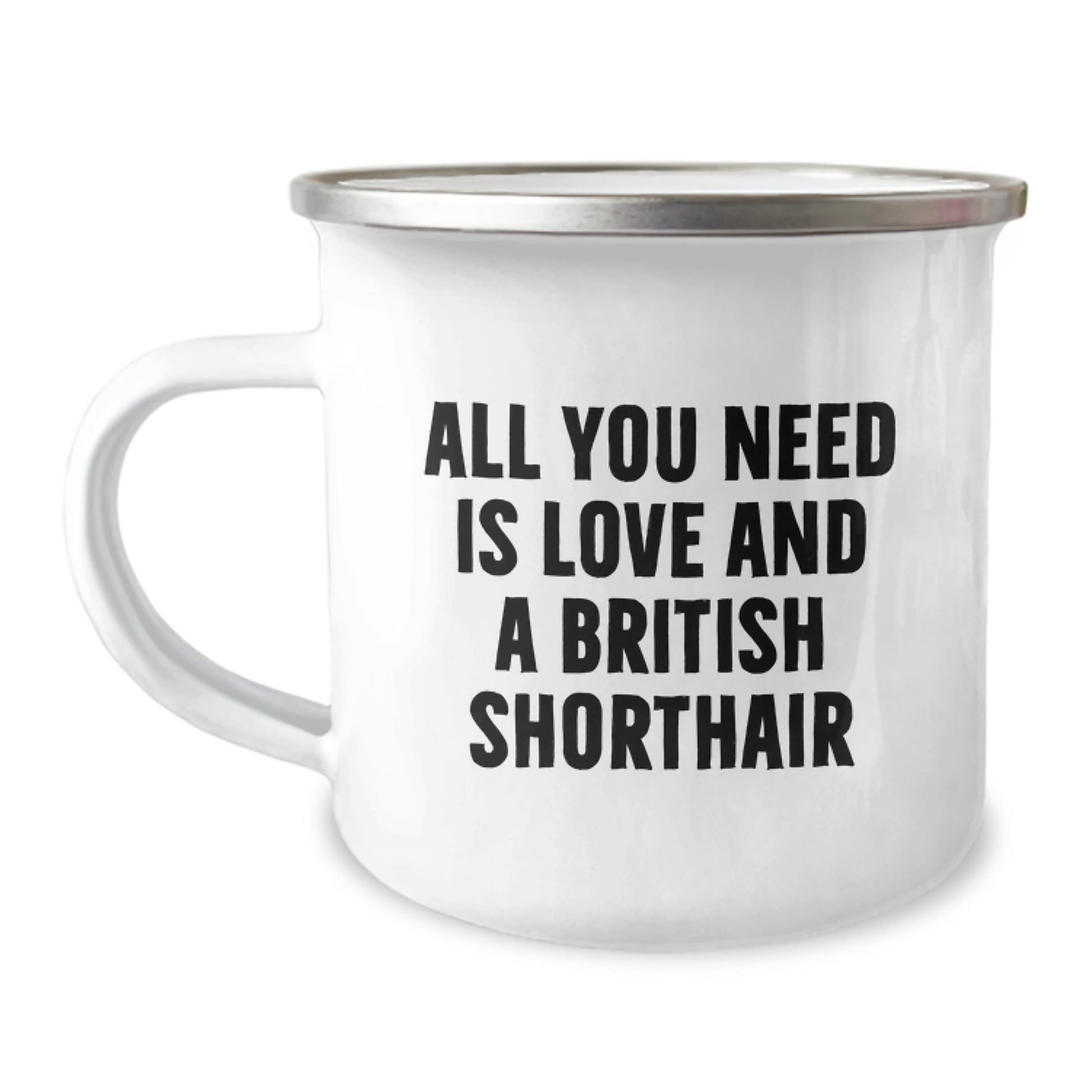 British Shorthair Cat Lover Gifts from Family - Camping Mug with Funny Quote - Christmas Unique Presents for Men and Women - Image 1
