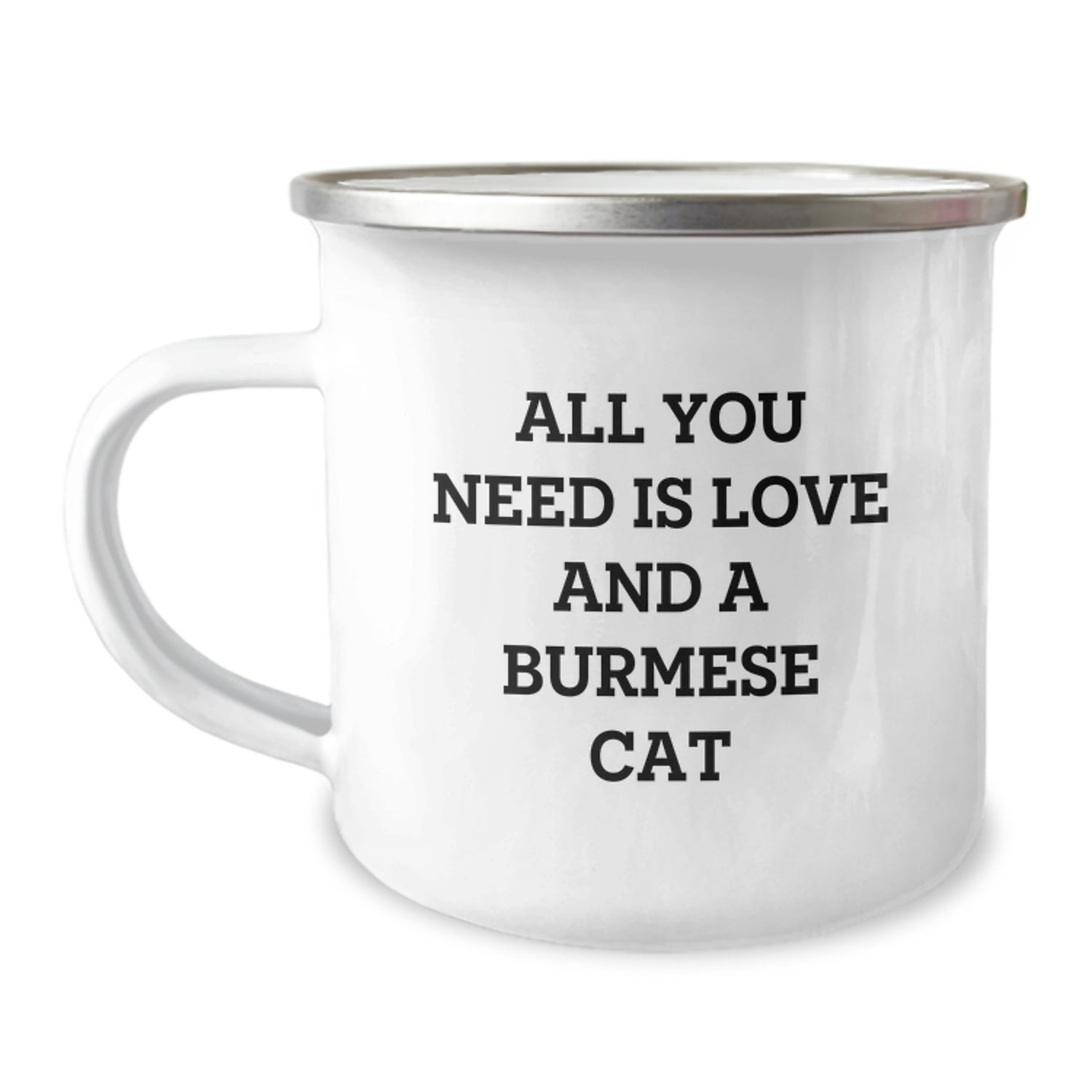 Burmese Cat Camping Mug - Gifts from Men to Friends Who Love Burmese Cats, Funny Quote, Christmas Unique Gifts, Stainless Steel with Enamel Finish - Image 1