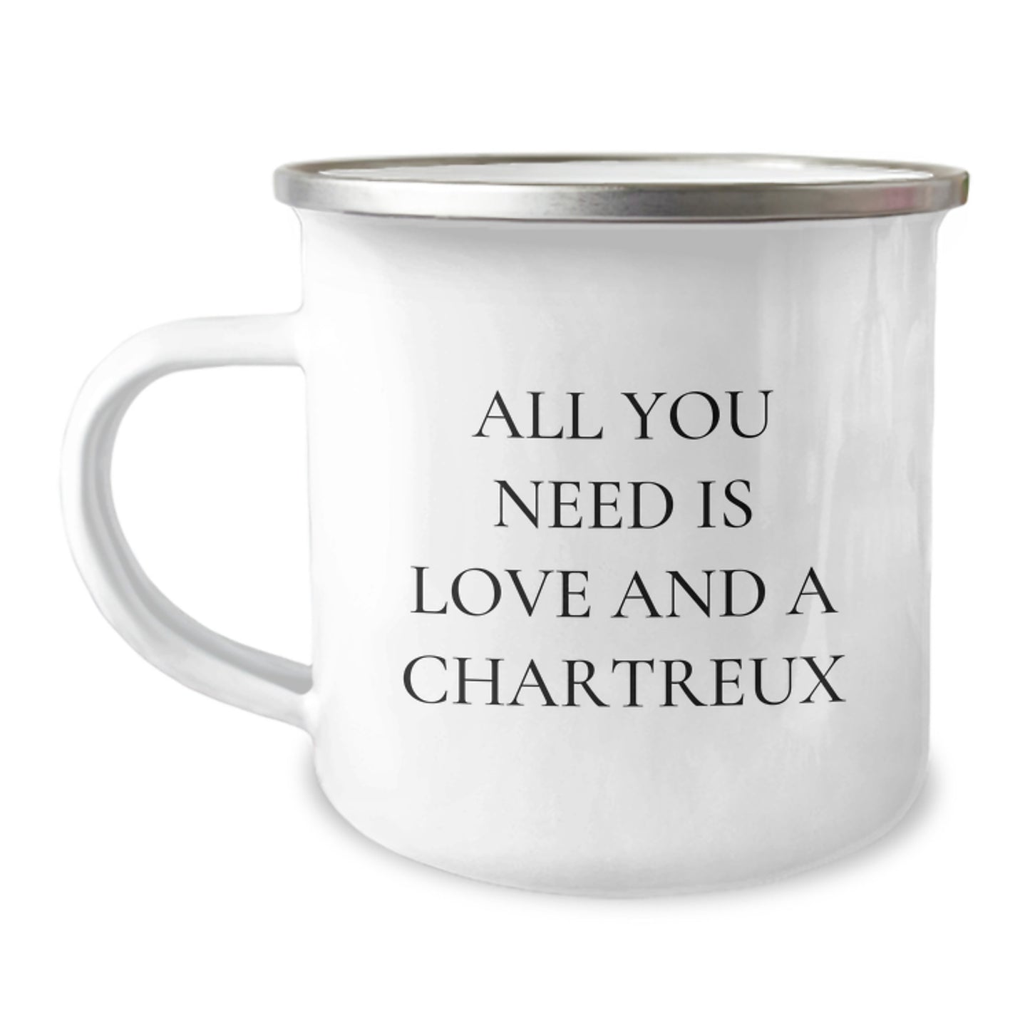 Chartreux Cat Lovers Camping Mug, Funny Gifts from Friends, 'All You Need Is Love And A Chartreux' for Birthday Unique Gifts for Chartreux Cat Enthusiasts - Image 1