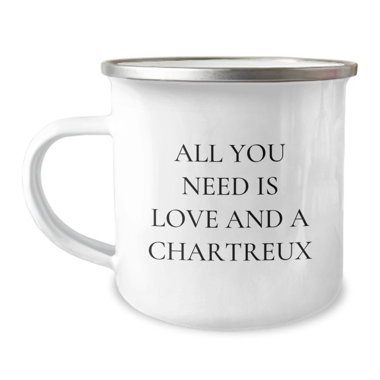 Chartreux Cat Lovers Camping Mug, Funny Gifts from Friends, 'All You Need Is Love And A Chartreux' for Birthday Unique Gifts for Chartreux Cat Enthusiasts - Image 1
