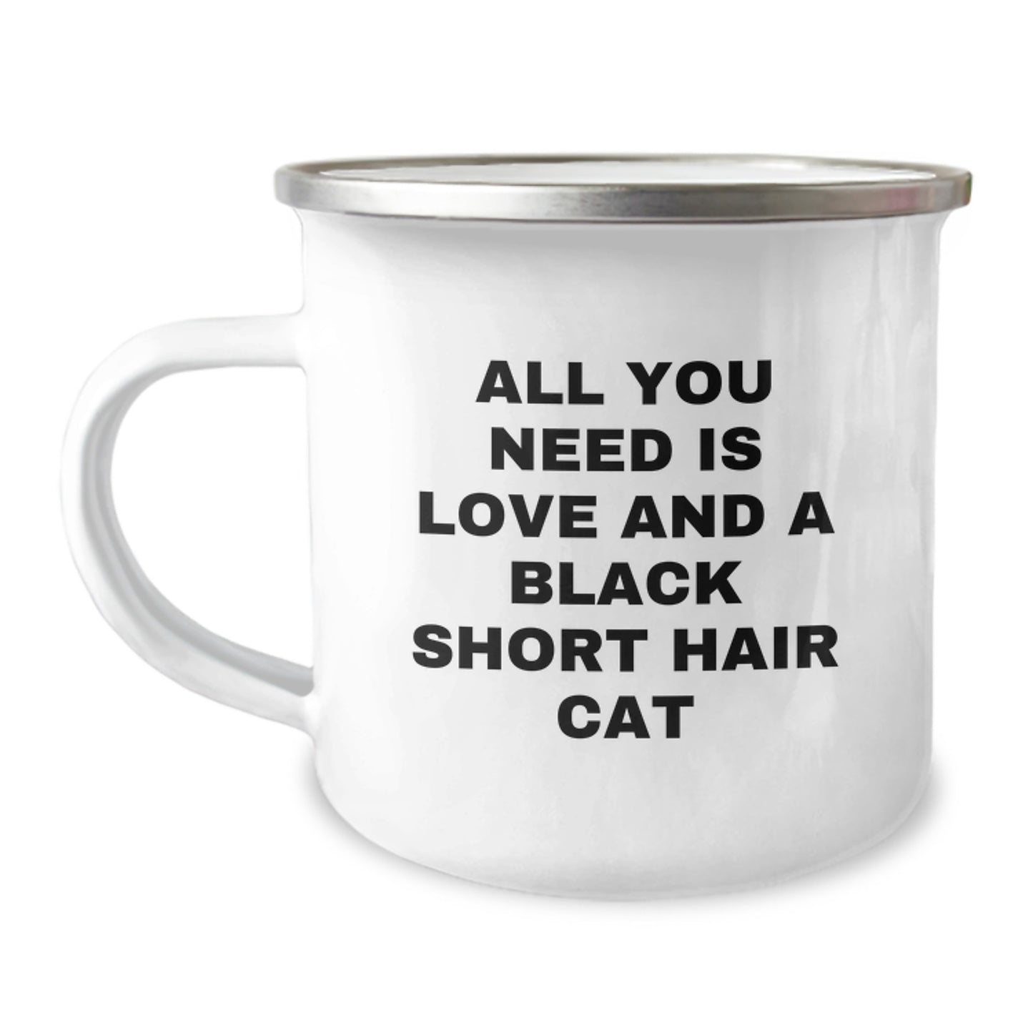Black Short Hair Cat Lover Funny Camping Mug Gifts from Family to Friends on Christmas - Image 1