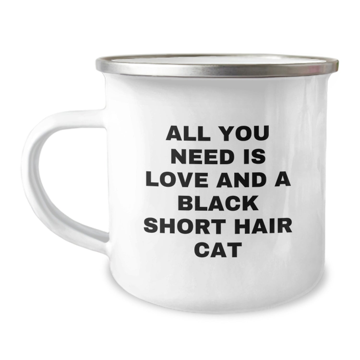 Black Short Hair Cat Lover Funny Camping Mug Gifts from Family to Friends on Christmas - Image 1