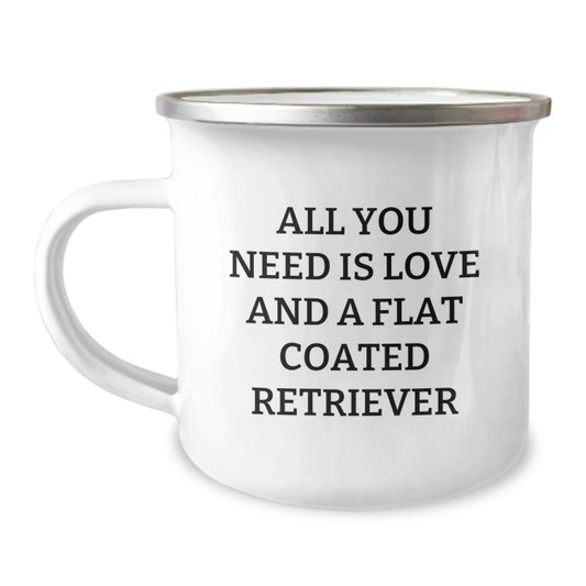 Flat Coated Retriever Dog Lover Funny Camping Mug Gifts from Men to Family for Christmas - Image 1