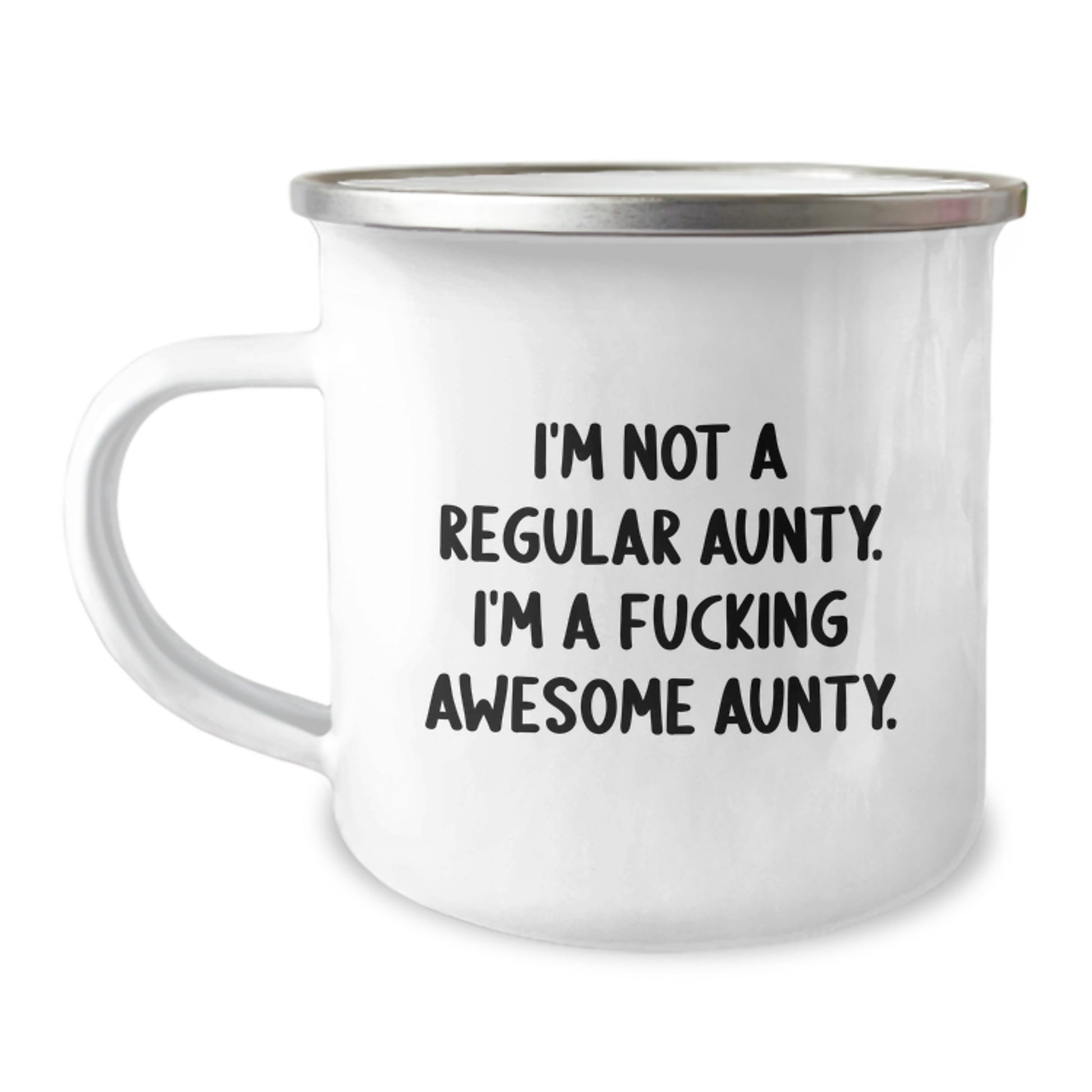 Funny Aunty Gifts, I'm Not A Regular Aunty, Camping Mug for Women, Unique Christmas Unique Gifts from Family to Aunty - Image 1