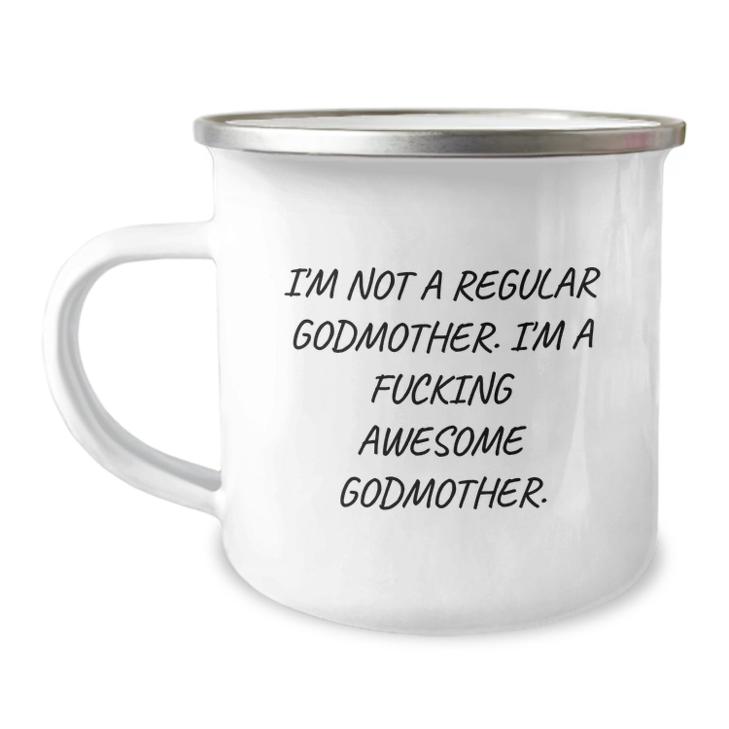 Funny Godmother Gifts for Her, Christmas Unique Presents from Family, Friends, or Men, Camping Mug for Women, 'I'm A F--king Awesome Godmother' Quote - Image 1