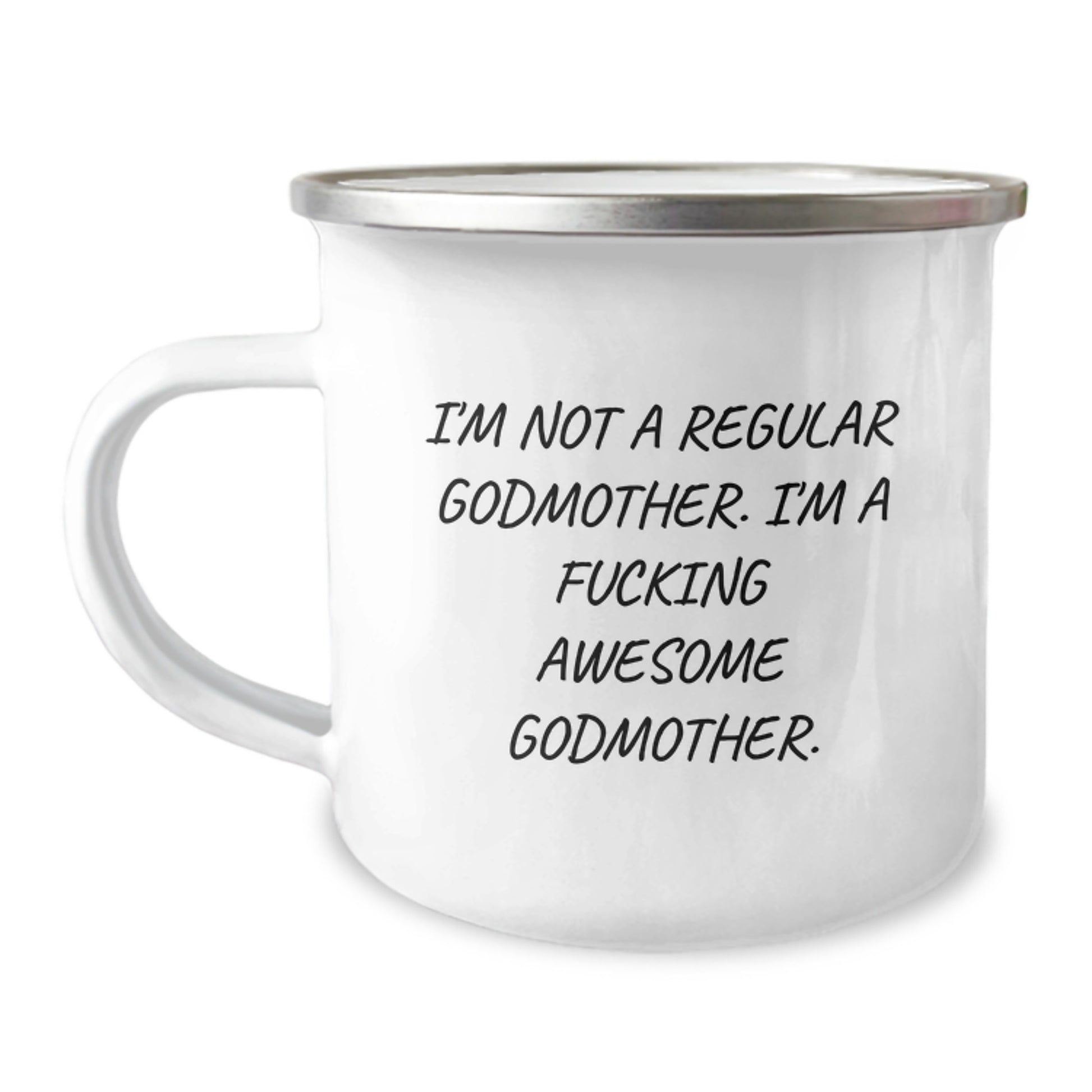 Funny Godmother Gifts for Her, Christmas Unique Presents from Family, Friends, or Men, Camping Mug for Women, 'I'm A F--king Awesome Godmother' Quote - Image 1