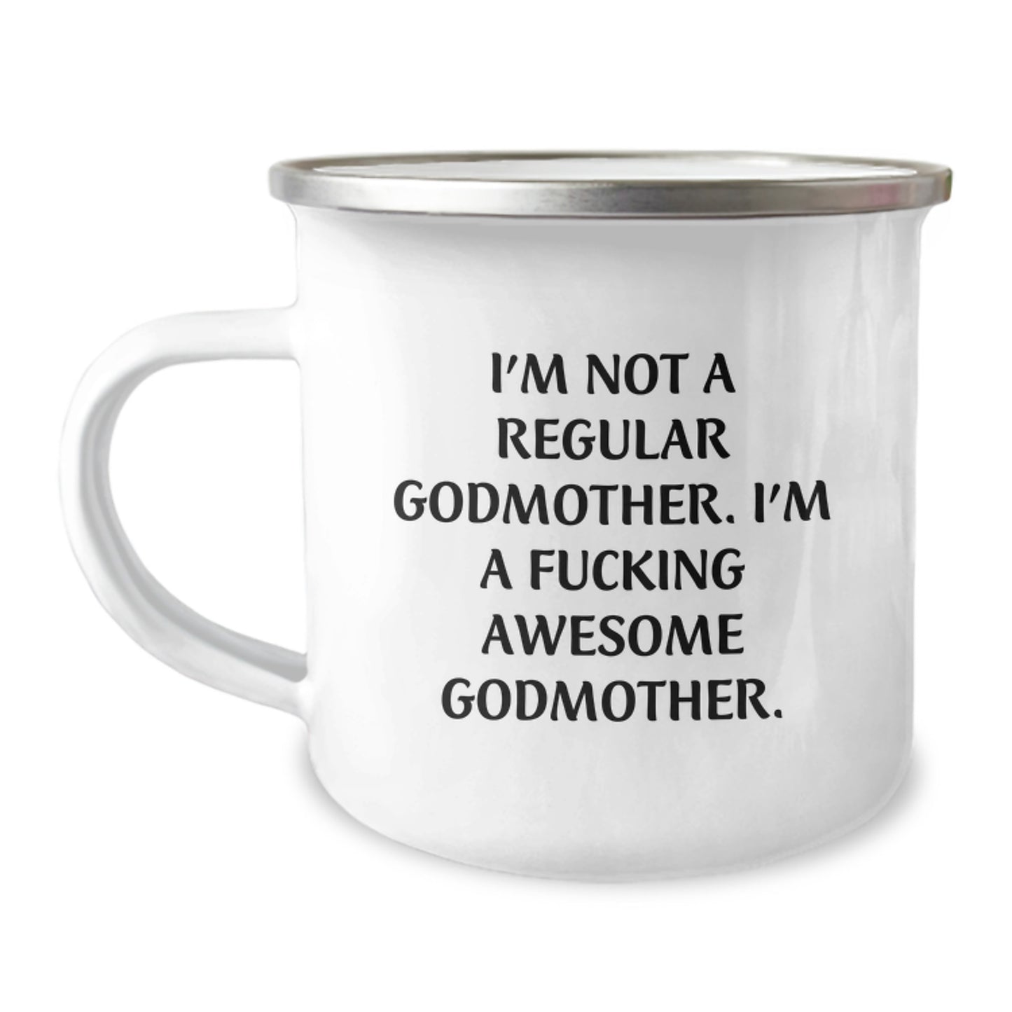 Funny Godmother Gifts for Her Camping Adventures, 'I'm Not A Regular Godmother', Stainless Steel Mug, Gifts from Family, Unique Christmas Memorable Presents - Image 1