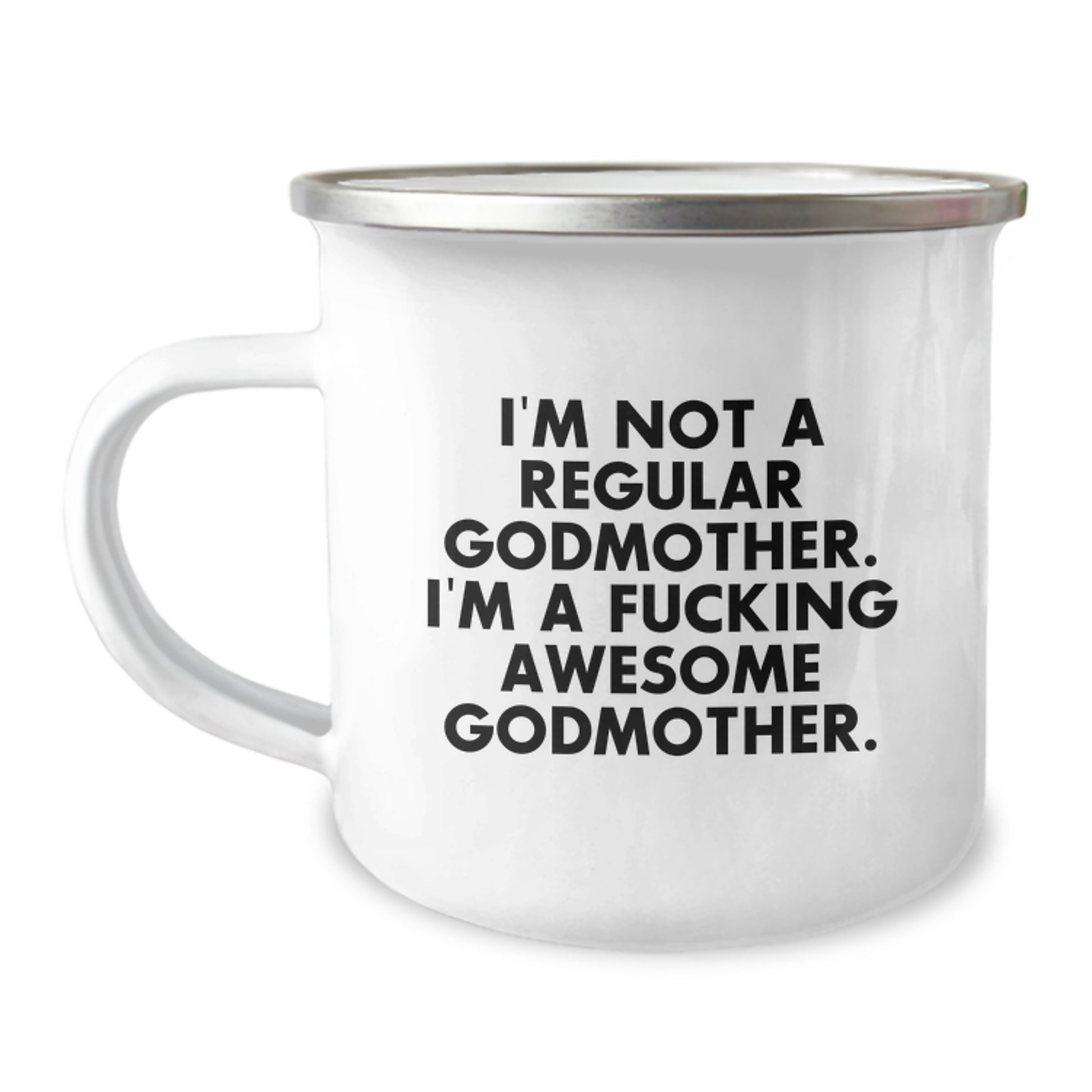 Funny Godmother Gifts from Family - I'm A F--king Awesome Godmother Christmas Unique Mugs for Godmother Camping Lover - Image 1