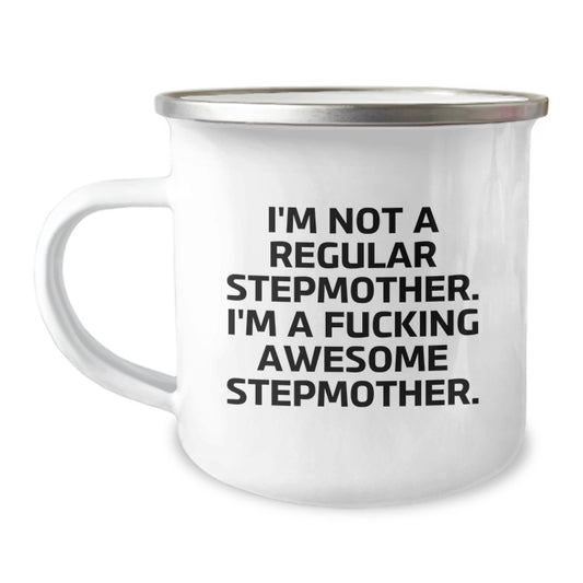 Funny Stepmother Gifts for Her, Stepmother Camping Mug with 'I'm A F--king Awesome Stepmother' Quote, Unique Christmas Unique Gifts from Family to Stepmother - Image 1