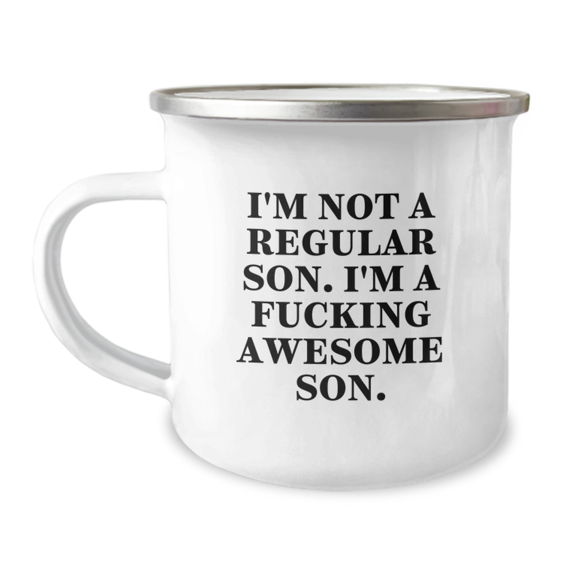 Funny Son Gifts from Men to Son, Unique Camping Mug for Son, Christmas Unique Gifts for Him - Image 1