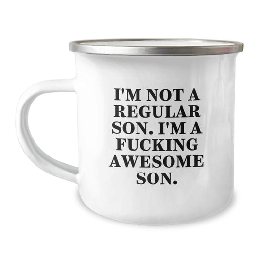 Funny Son Gifts from Men to Son, Unique Camping Mug for Son, Christmas Unique Gifts for Him - Image 1