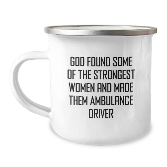 Ambulance Driver Gifts Funny Quote Camping Mug Birthday Unique Presents from Friends for Ambulance Drivers - Image 1
