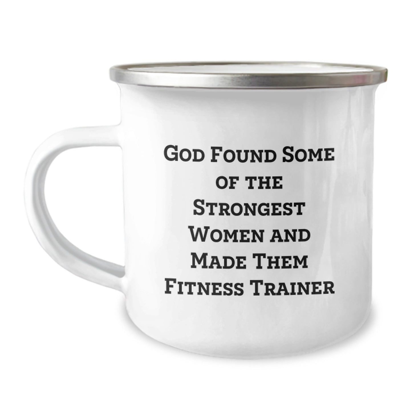 Funny Fitness Trainer Gifts for Women, Christmas Unique Mug from Men, Inspirational Quote: 'God Found Some Of The Strongest Women And Made Them Fitness Trainer' - Image 1