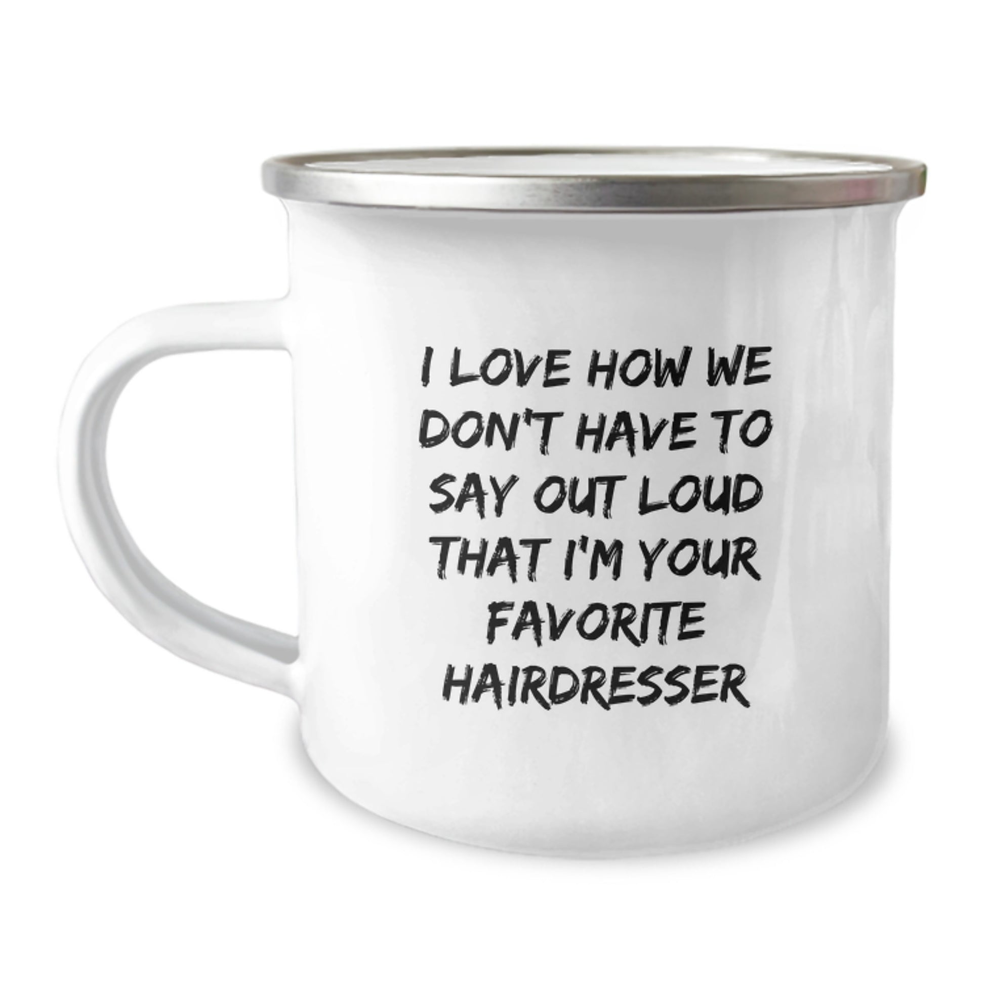 Funny Hairdresser Gifts from Friends for Hairdresser Christmas Unique Gifts Camping Mug - Image 1