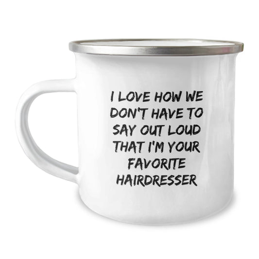 Funny Hairdresser Gifts from Friends for Hairdresser Christmas Unique Gifts Camping Mug - Image 1