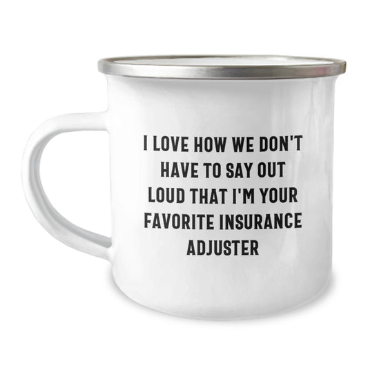 Funny Insurance Adjuster Gifts for Men, Unique Camping Mug for Insurance Adjuster from Friends, Perfect for Christmas Unique Gifts - Image 1