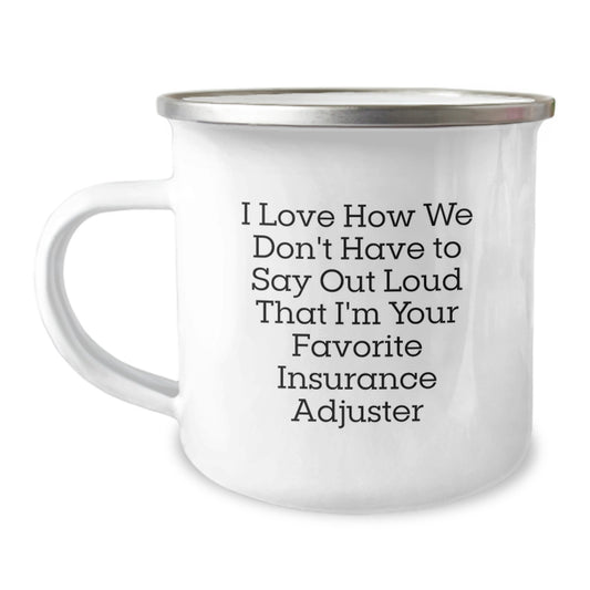 Funny Insurance Adjuster Gifts for Men, Unique Christmas Unique Gifts from Friends to Favorite Insurance Adjuster, Camping Mug - Image 1