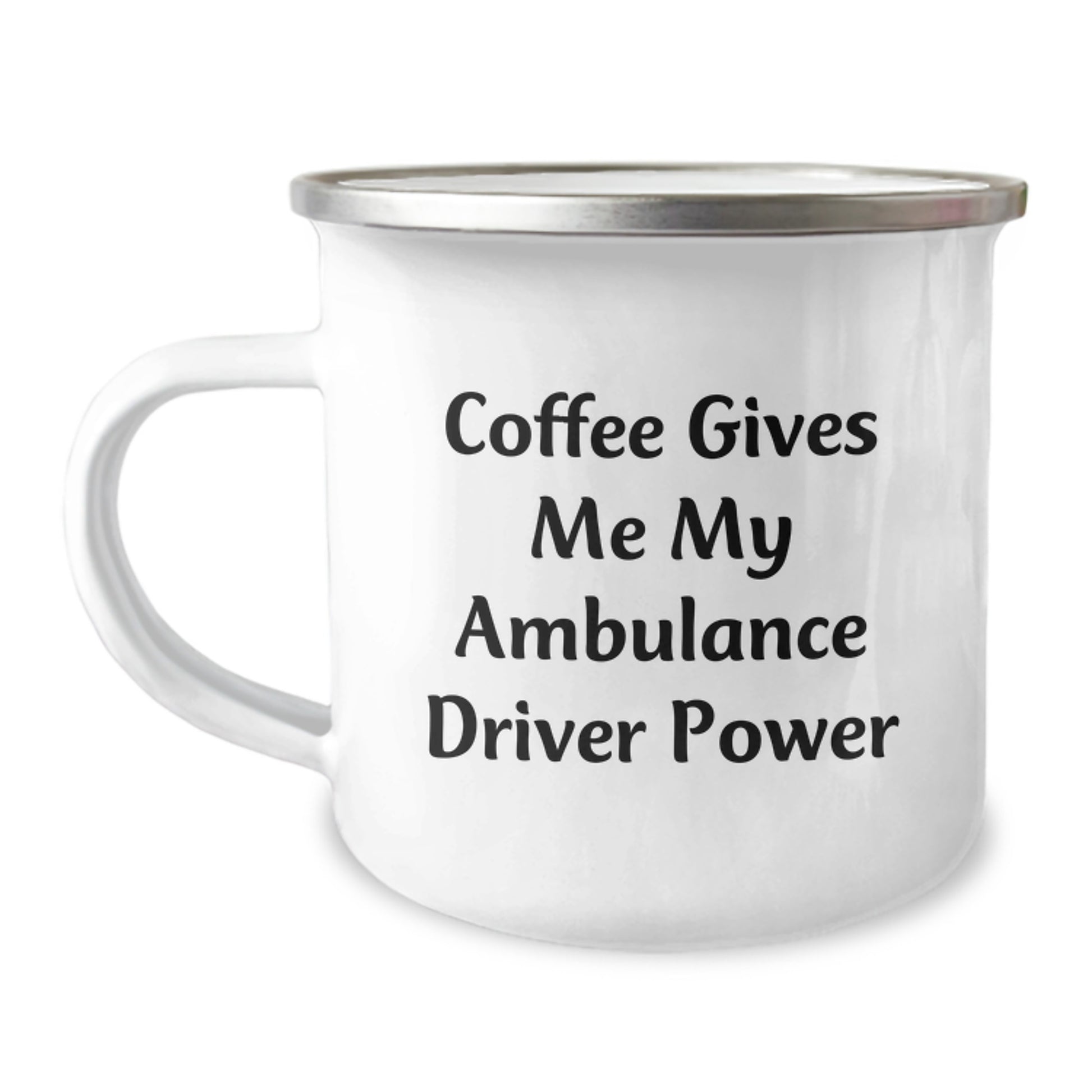 Funny Ambulance Driver Gifts for Him, Ambulance Driver Christmas Unique Gifts, Camping Mug with 'Coffee Gives Me My Ambulance Driver Power' Quote, Gifts from Men, Ambulance Driver Lover Gifts - Image 1