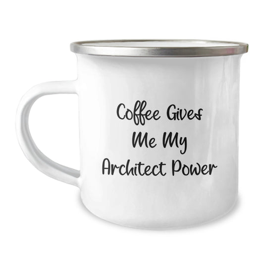 Funny Architect Gifts for Men Unique Christmas Memorable Presents with Quote 'Coffee Gives Me My Architect Power' - Image 1