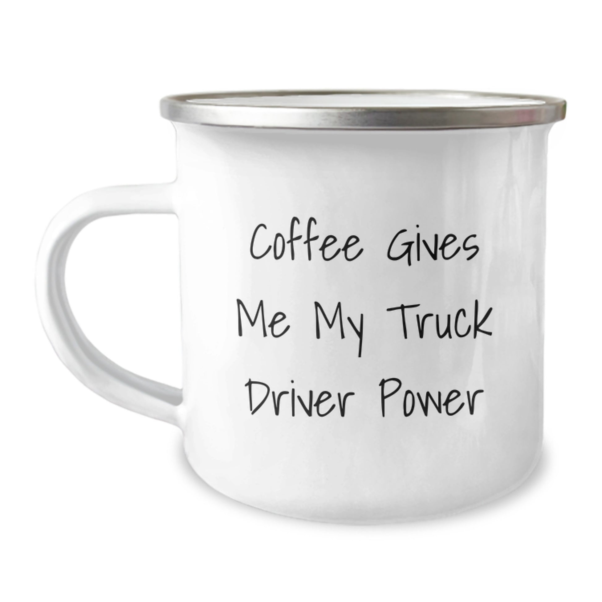 Funny Truck Driver Gifts, Coffee Gives Me My Power, Birthday Unique Gifts for Men from Friends and Family, Camping Mug - Image 1