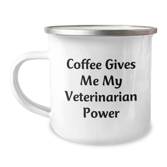 Funny Veterinarian Gifts from Friends - Coffee Gives Me My Veterinarian Power Birthday Camping Mug for Veterinarian Men and Women - Image 1