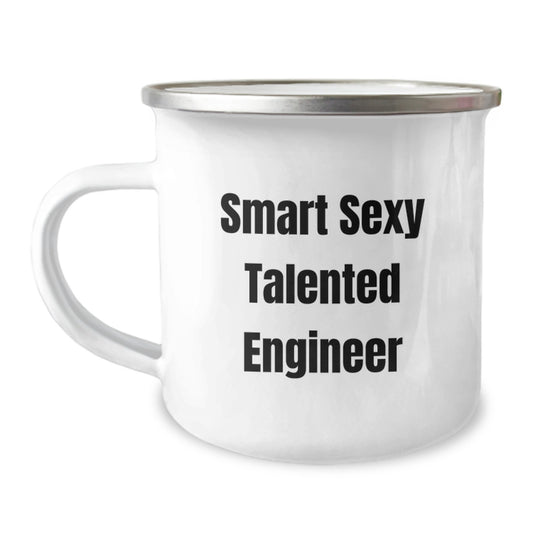 Funny Engineer Gifts from Friends, Smart Sexy Talented Engineer Quotes, 12 oz Stainless Steel Camping Mug for Graduation Unique Gifts for Engineer - Image 1