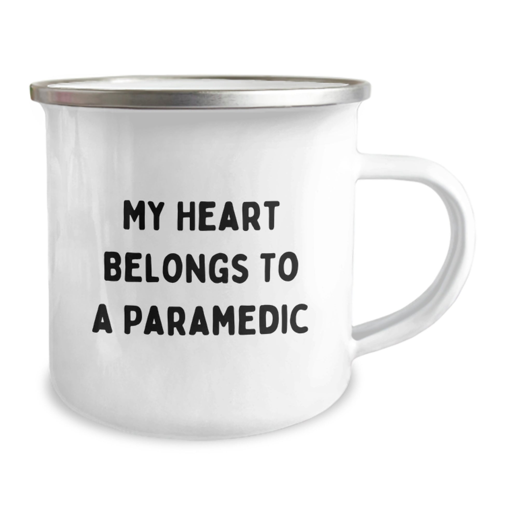 Funny Rescue Worker Gifts for Him or Her - 'My Heart Belongs To A Rescue Worker' Stainless Steel Camping Mug, Birthday Unique Gifts from Family or Friends, 12 oz Capacity - Image 2