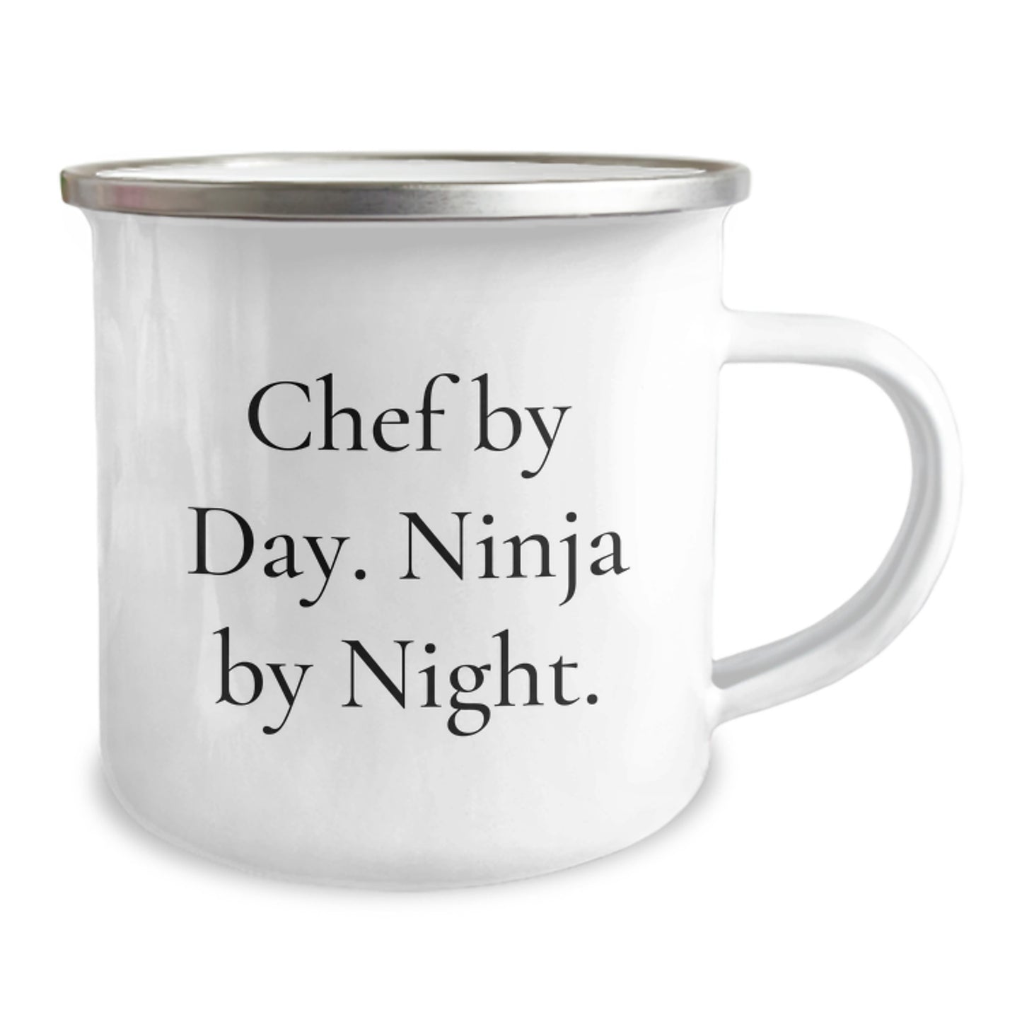 Chef's Delight, Camping Mug for Birthday Unique Gifts from Friends, 'Chef By Day. Ninja By Night.' - Image 2