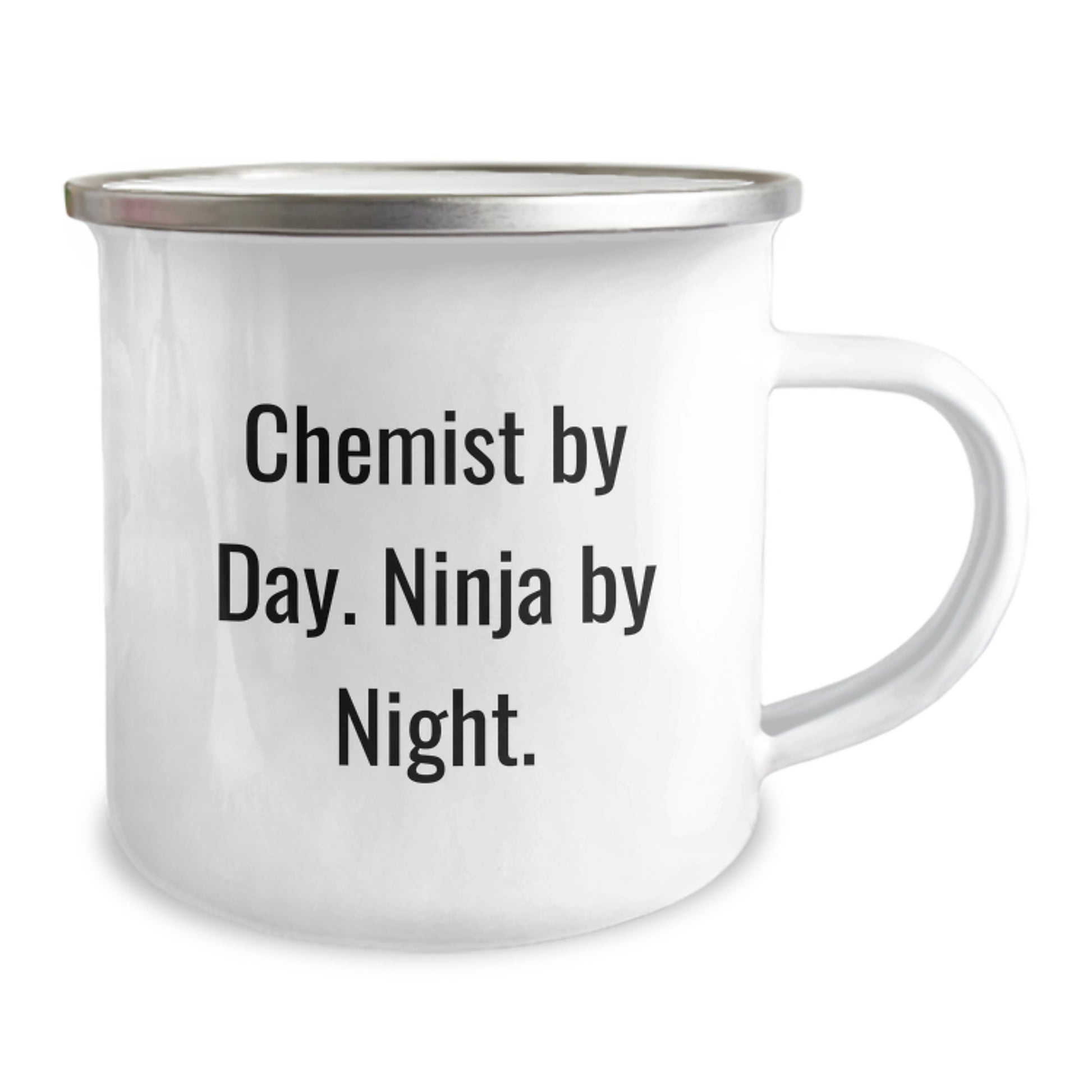 Chemist Gifts from Friends, Funny Camping Mug for Birthday, 'Chemist By Day. Ninja By Night.' - Image 2