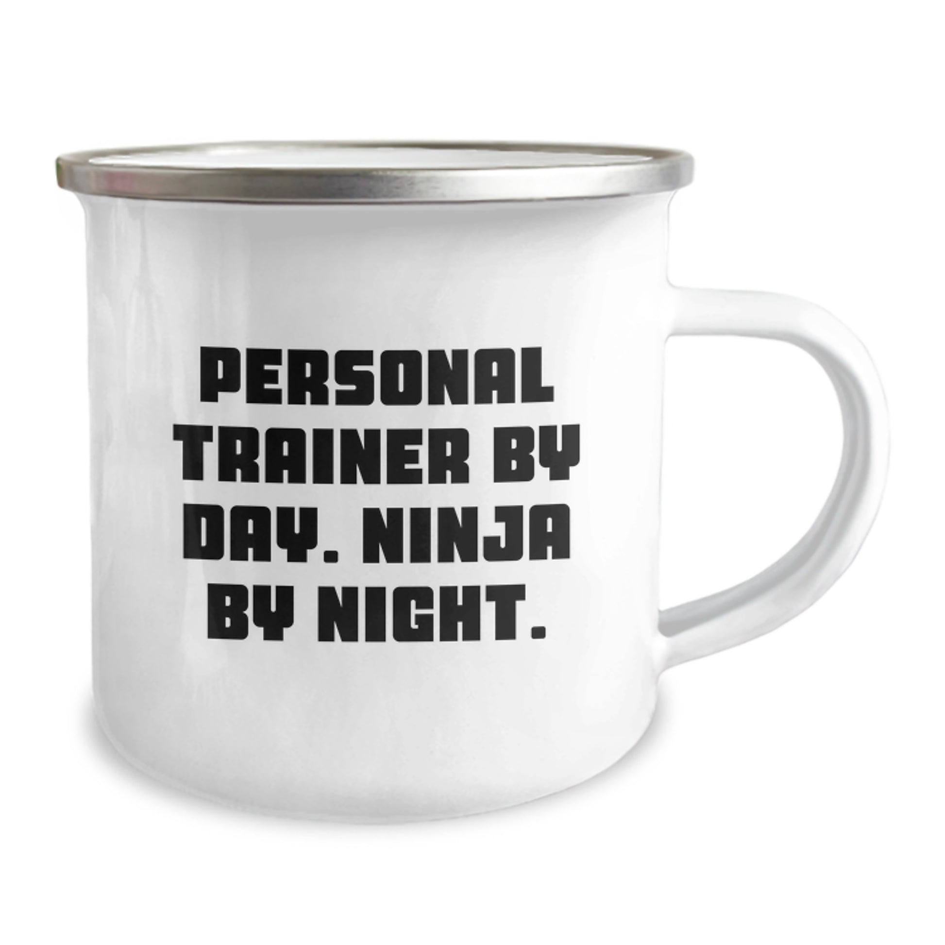 Personal Trainer Gifts from Friends, Funny Camping Mug for Personal Trainer's Birthday, 'Personal Trainer By Day. Ninja By Night.' Quote - Image 2