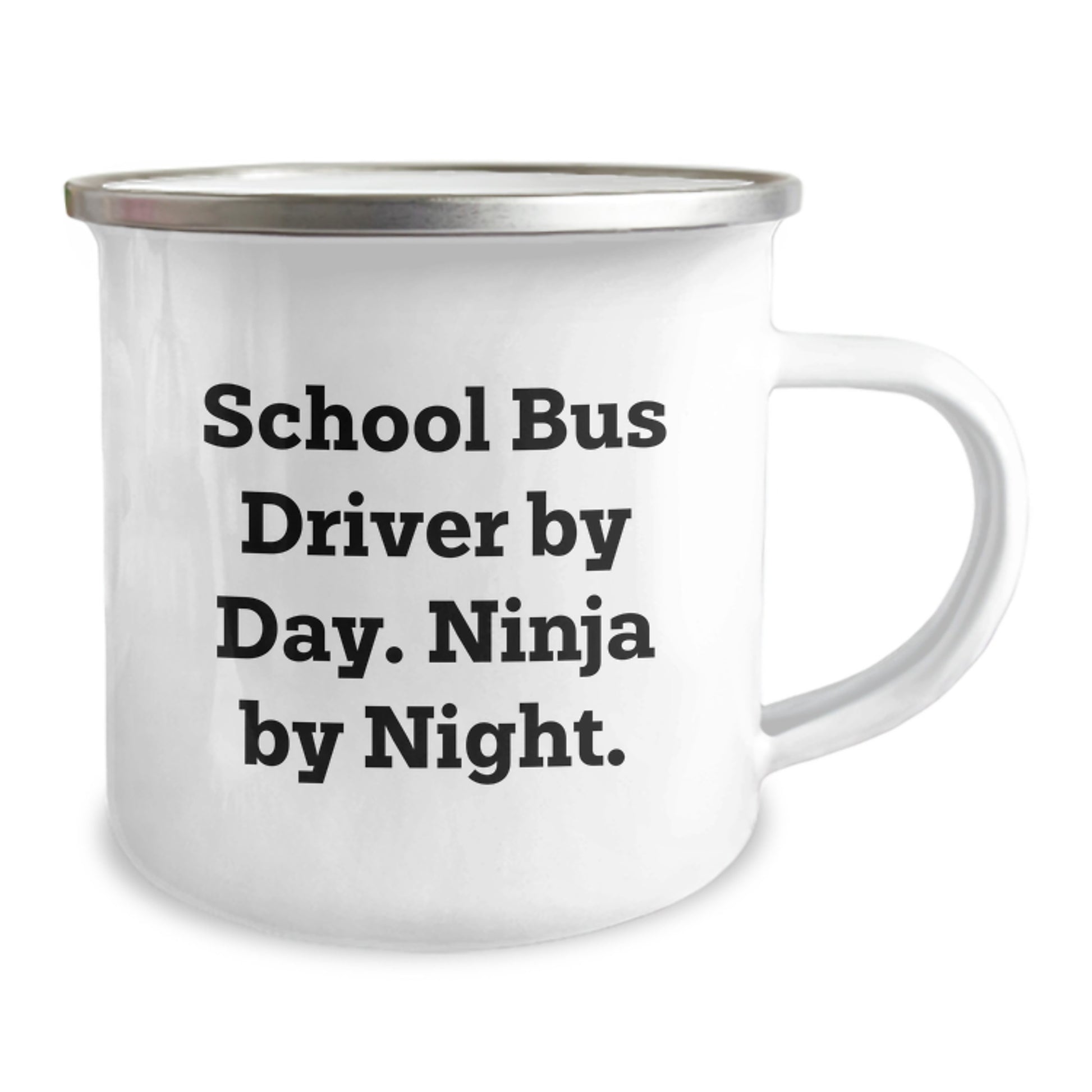 School Bus Driver Gifts, Funny Camping Mug, Birthday Unique Presents from Friends to School Bus Driver By Day. Ninja By Night. - Image 2