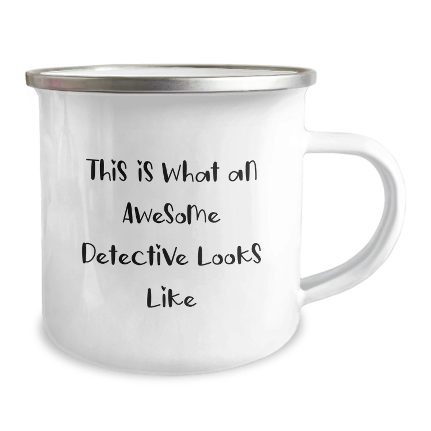 Funny Detective Gifts from Friends - This Is What An Awesome Detective Looks Like, 12 oz Camping Mug for Birthday, Gifts for Detective Men - Image 2