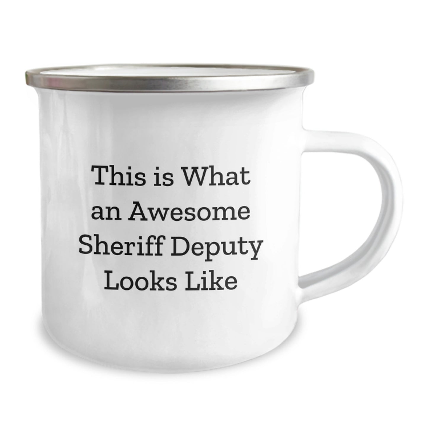 Funny Sheriff Deputy Gifts from Friends for Birthday Unique Sheriff Deputy Camping Mug, This Is What An Awesome Sheriff Deputy Looks Like, 12 oz Stainless Steel with Enamel Finish - Image 2