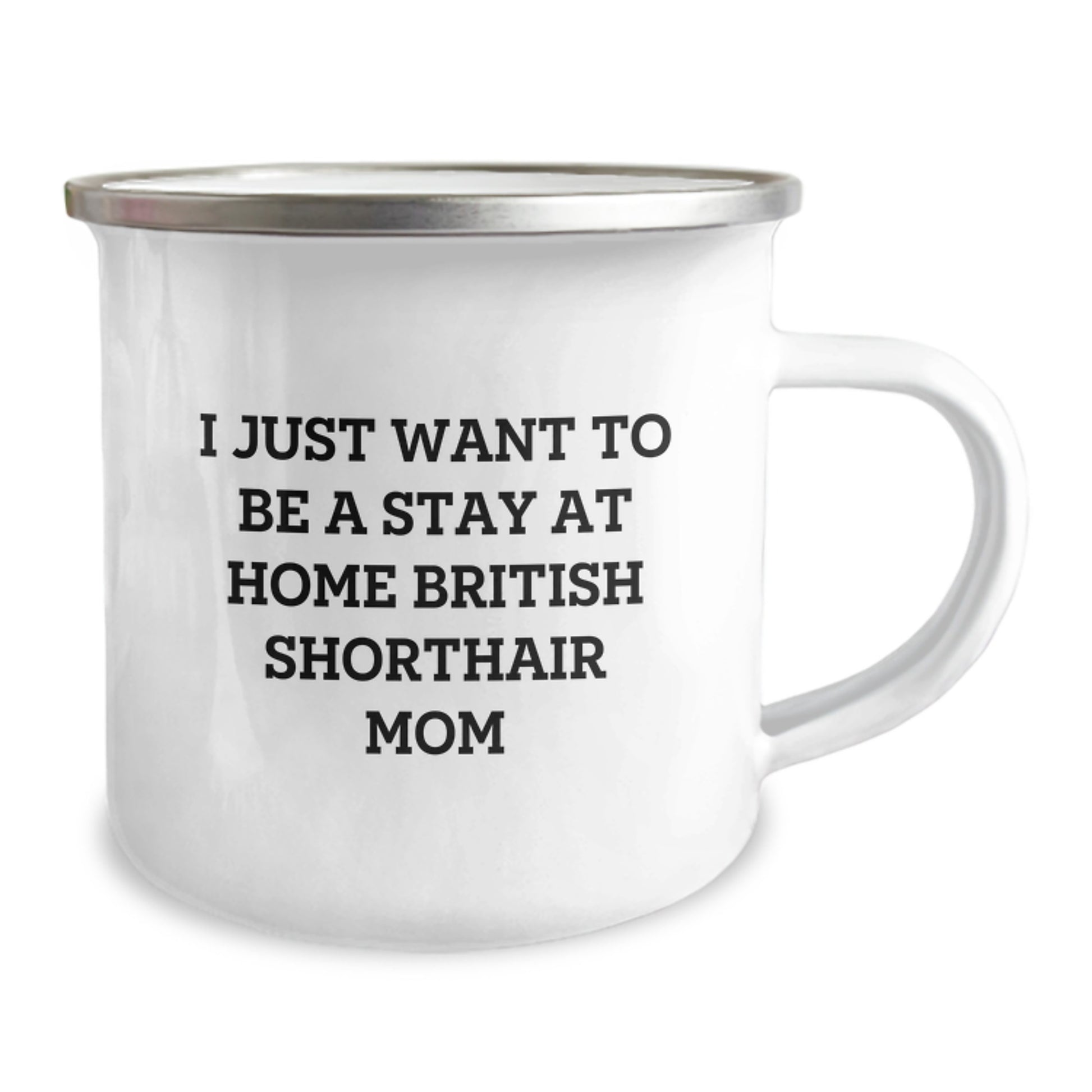 Funny British Shorthair Cat Mom Camping Mug Gifts from Mom to British Shorthair Cat Lover, I Just Want To Be A Stay At Home British Shorthair Mom Graduation Unique Gifts - Image 2