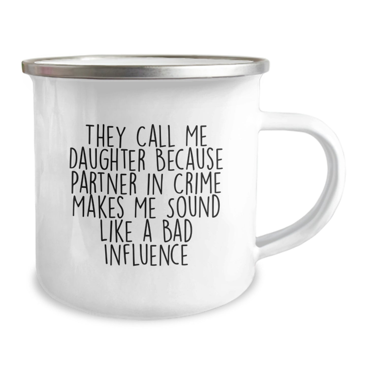 Funny Daughter Gifts, Graduation Camping Mug, Gifts from Mom - Daughter Partner in Crime Quote, Gifts for Daughter's Special Day - Image 2